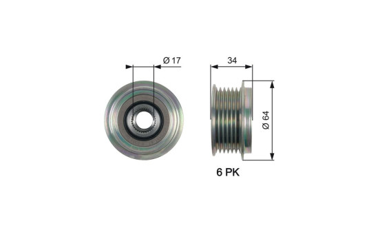 Frihjulskoppling, generator DriveAlign® OAP7167 Gates