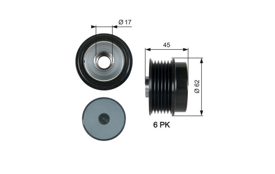 Frihjulskoppling, generator DriveAlign® OAP7180 Gates