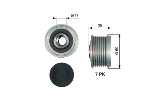 Frihjulskoppling, generator DriveAlign® OAP7189 Gates