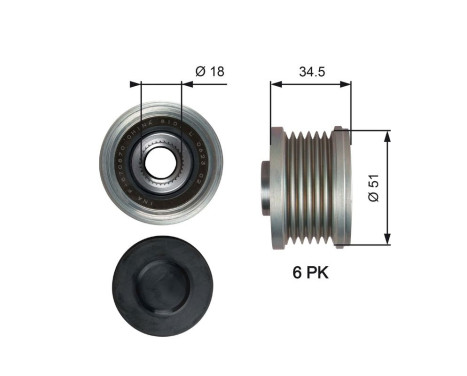 Frihjulskoppling, generator DriveAlign® OAP7218 Gates