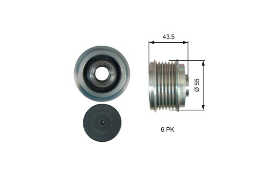 Frihjulskoppling, generator DriveAlign® OAP7219 Gates