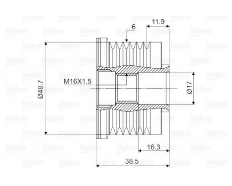 Frihjulskoppling, generator NEW PART, bild 2