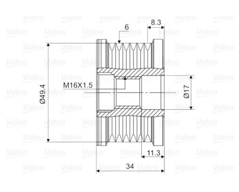 Frihjulskoppling, generator NEW PART, bild 2