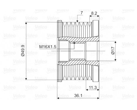 Frihjulskoppling, generator NEW PART, bild 2