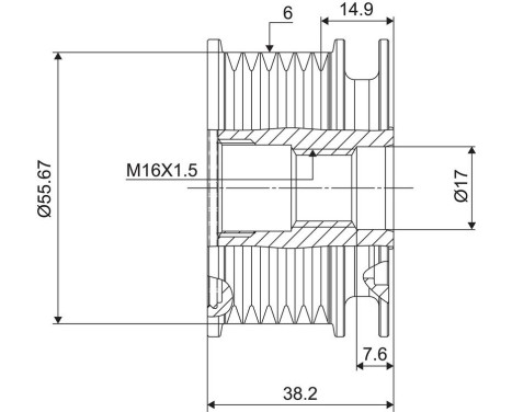 Frihjulskoppling, generator NEW PART, bild 3