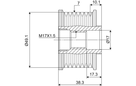 Frihjulskoppling, generator NEW PART, bild 3