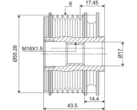 Frihjulskoppling, generator NEW PART, bild 3