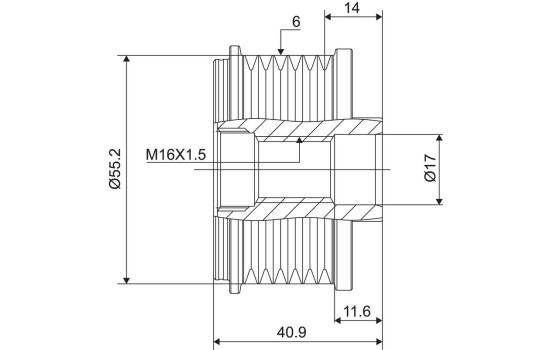 Frihjulskoppling, generator NEW PART, bild 3