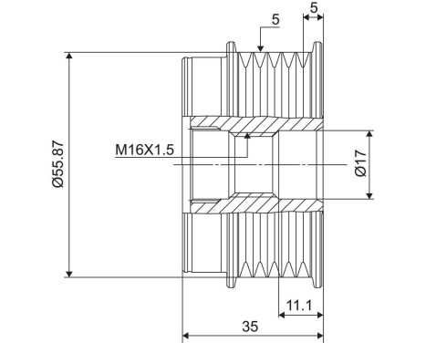 Frihjulskoppling, generator NEW PART, bild 3