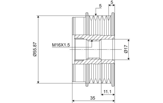 Frihjulskoppling, generator NEW PART, bild 3