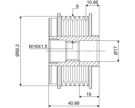 Frihjulskoppling, generator NEW PART, bild 3