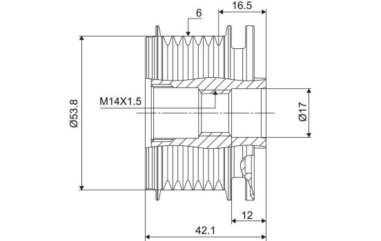 Frihjulskoppling, generator NEW PART, bild 3