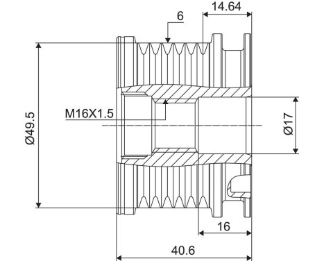 Frihjulskoppling, generator NEW PART, bild 3