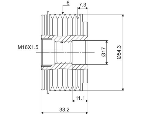 Frihjulskoppling, generator NEW PART, bild 3