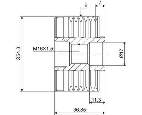 Frihjulskoppling, generator NEW PART, bild 3