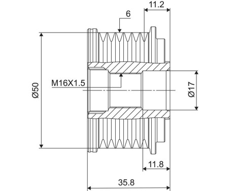 Frihjulskoppling, generator NEW PART, bild 3