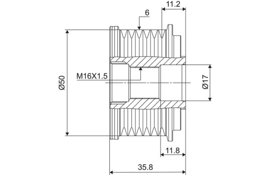 Frihjulskoppling, generator NEW PART, bild 3