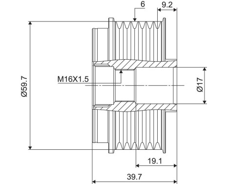 Frihjulskoppling, generator NEW PART, bild 3