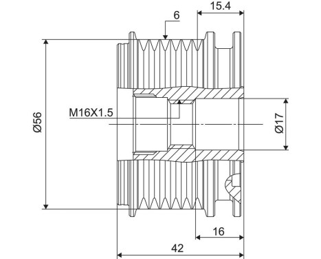 Frihjulskoppling, generator NEW PART, bild 3
