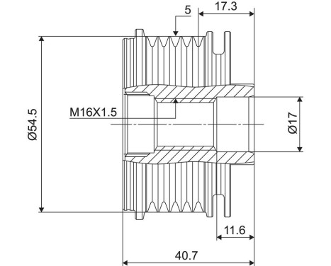 Frihjulskoppling, generator NEW PART, bild 3