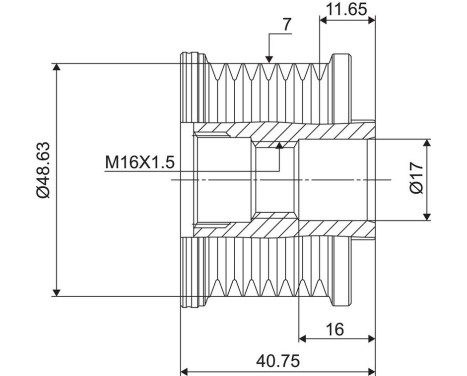 Frihjulskoppling, generator NEW PART, bild 3