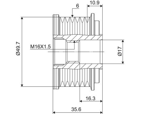 Frihjulskoppling, generator NEW PART, bild 3