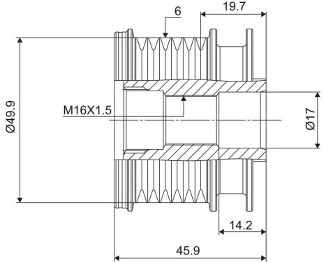 Frihjulskoppling, generator NEW PART, bild 3