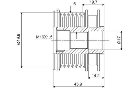 Frihjulskoppling, generator NEW PART, bild 3