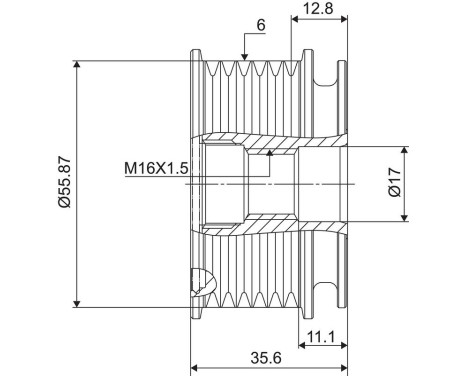 Frihjulskoppling, generator NEW PART, bild 3