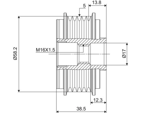 Frihjulskoppling, generator NEW PART, bild 3