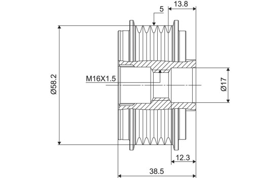 Frihjulskoppling, generator NEW PART, bild 3