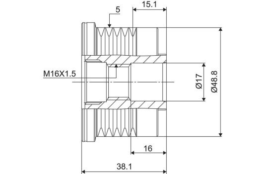 Frihjulskoppling, generator NEW PART, bild 3
