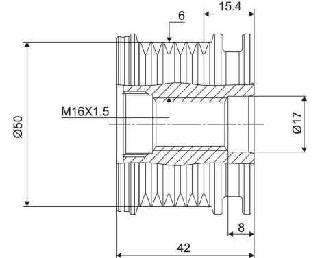Frihjulskoppling, generator NEW PART, bild 3