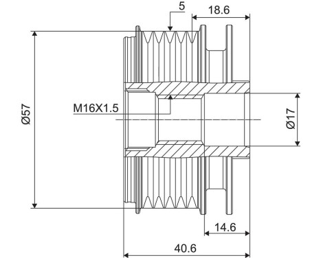 Frihjulskoppling, generator NEW PART, bild 3