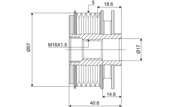 Frihjulskoppling, generator NEW PART, bild 3