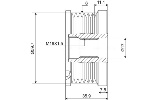 Frihjulskoppling, generator NEW PART, bild 3