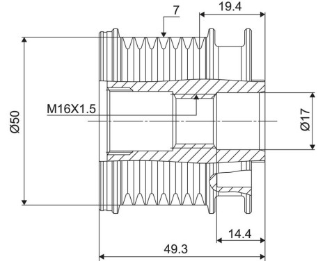 Frihjulskoppling, generator NEW PART, bild 3
