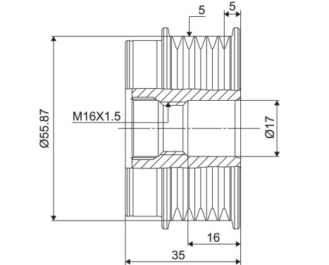 Frihjulskoppling, generator NEW PART, bild 3