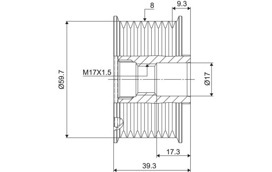 Frihjulskoppling, generator NEW PART, bild 3