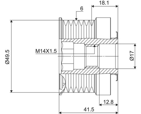Frihjulskoppling, generator NEW PART, bild 3