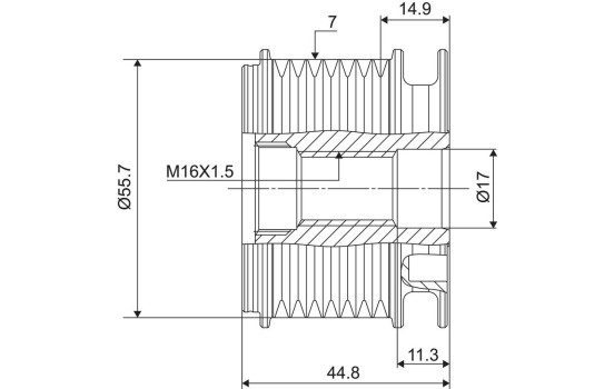 Frihjulskoppling, generator NEW PART, bild 3