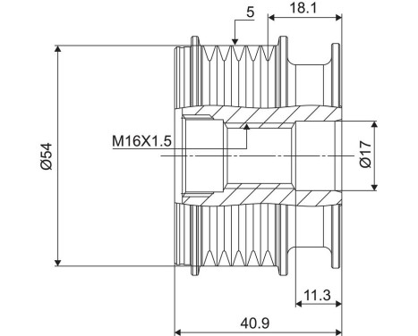 Frihjulskoppling, generator NEW PART, bild 3
