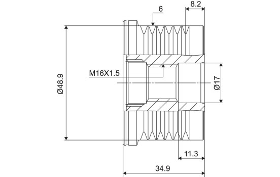 Frihjulskoppling, generator NEW PART, bild 3
