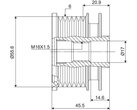Frihjulskoppling, generator NEW PART, bild 3