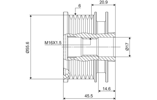 Frihjulskoppling, generator NEW PART, bild 3