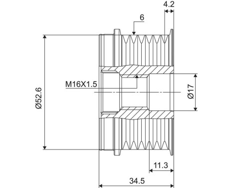 Frihjulskoppling, generator NEW PART, bild 3