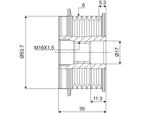 Frihjulskoppling, generator NEW PART, bild 3