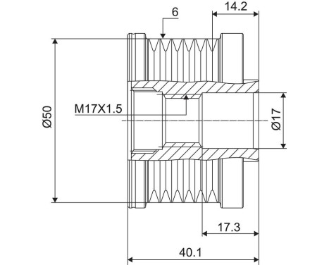 Frihjulskoppling, generator NEW PART, bild 3