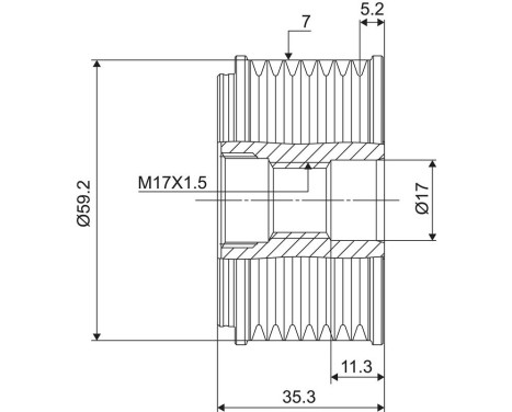 Frihjulskoppling, generator NEW PART, bild 3