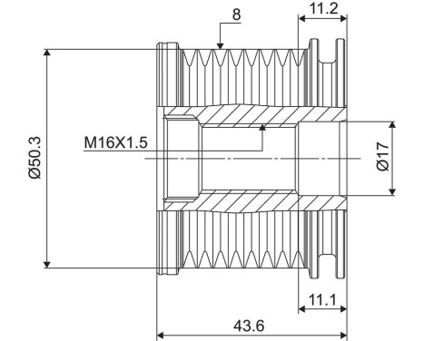 Frihjulskoppling, generator NEW PART, bild 3